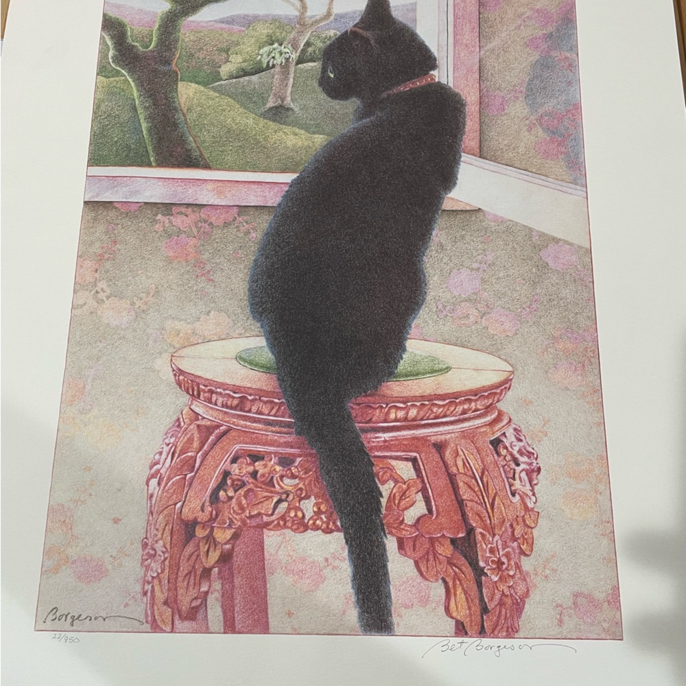 Two Certified Prints by Bet Borgeson!  One of Cat.🐈‍⬛ One of Birds. 🐦